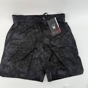 Spyder Active Shorts Men's Medium Black Camo Print Athletic Gym Workout